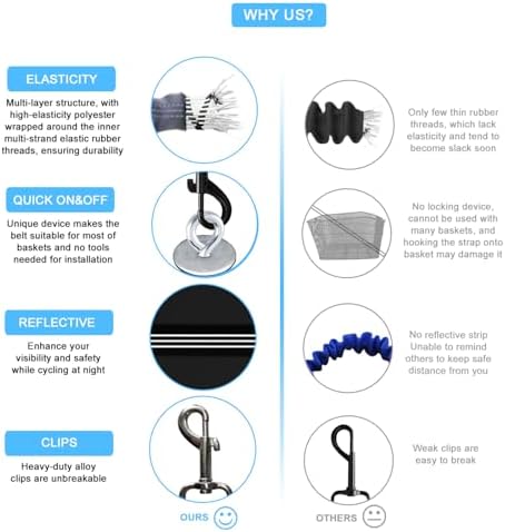 Dog Seat Belt for Bike Basket, Shock Absorbing Lead Bicycle Safety Leash - Image 6