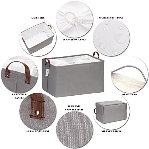 Hinwo 70L Extra Large Canvas Storage Bin - Image 4