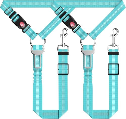 Seyezo Dog Car Seat Belt for Car, 2 Piece Set Retractable Dog Car Harness by Seyezo