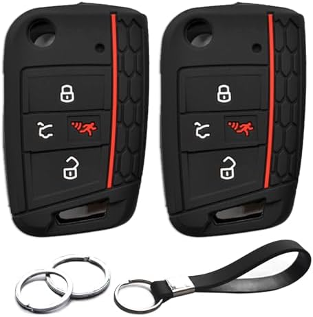 2pcs Compatible with Volkswagen VW Jetta Golf Polo Tiguan Atlas Flip 4 Buttons by INFIPAR