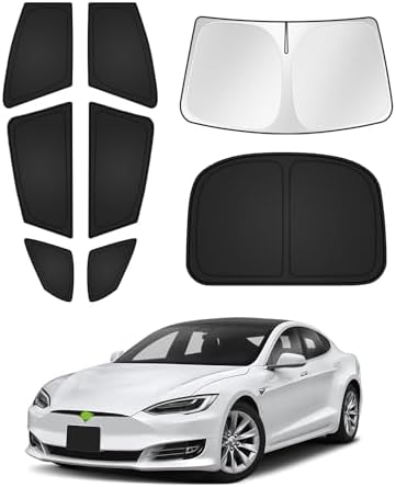 Canvcle Sunshades for Tesla Model S 2012-2025 2026 Windshield Sun Shade Side by Canvcle