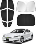Canvcle Sunshades for Tesla Model S 2012-2025 2026 Windshield Sun Shade Side by Canvcle