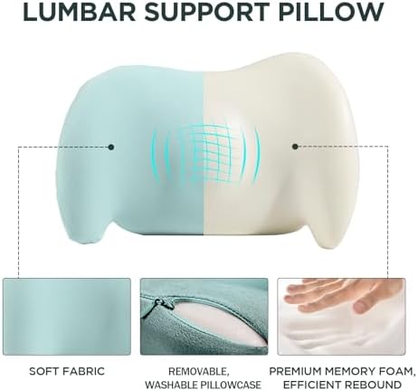 Lumbar Support Pillow for Office Chair, Memory Foam Car Back Cushion - Image 6