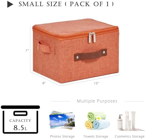 Storage Bins with Zipper Lids Decorative Lidded Baskets Boxes - Image 3