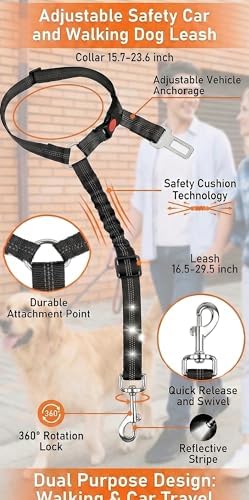 2-Pack Reflective Retractable Pet Seat Belt – Nylon Dog Tether, Adjustable Strap - Image 6