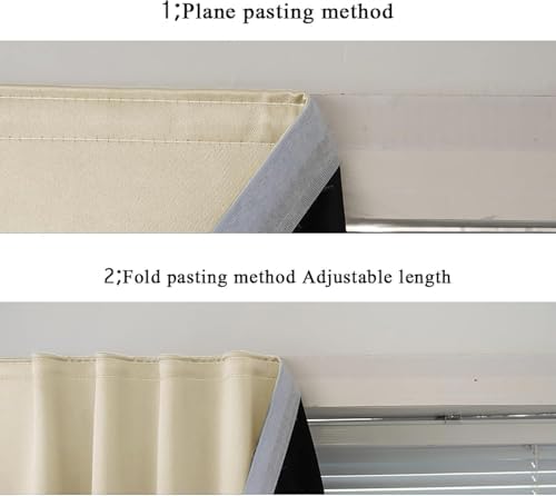 AJAZZ 100% Blackout Self Adhesive Curtains Small Window Short Temporary Black - Image 6