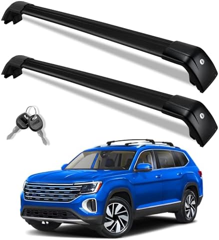 Roof Rack Cross Bars for 2017-2026 Volkswagen VW Atlas 396lbs Lockable Roof by Unknown