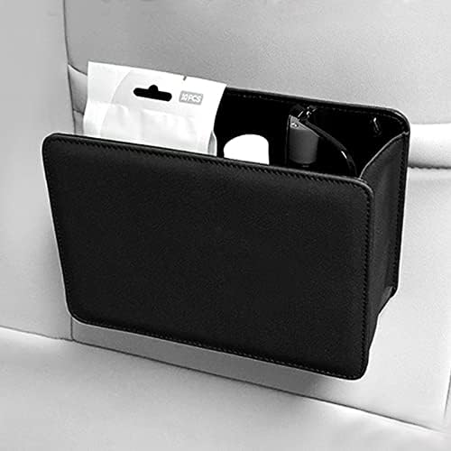 Accmor Car Trash Can, Leather Vehicle Trash Bin Car Dustbin Garbage Organizer - Image 3
