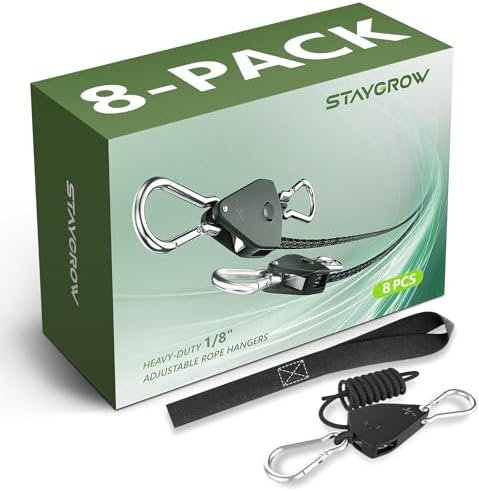 8-Pack 1/8” Ratchet Straps, Heavy Duty Ratchet Tie Down Straps by STAYGROW