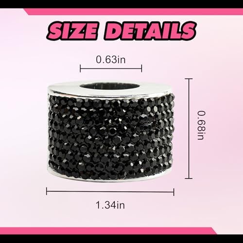 Rislobx 2PCS Magnetic Car Headrest Collars, Rhinestone Car Head Rest Collars - Image 2