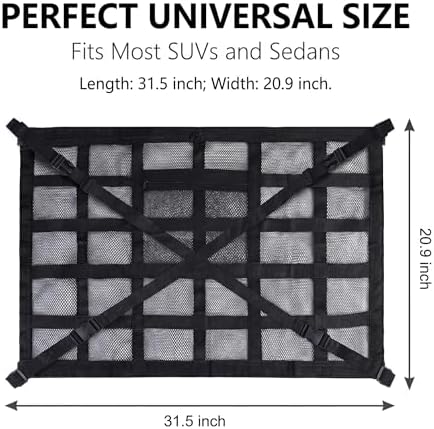 1 PC Car Ceiling Cargo Net Pocket, 31.5" x 21.6" Double-layer Roof Storage - Image 3