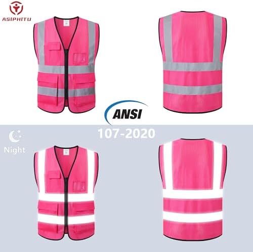 Reflective Safety Vest for Men Women Construction Vest ANSI Standard AP1 - Image 3