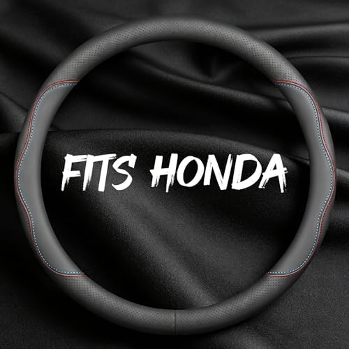 Leather Car Steering Wheel Cover, Breathable Laser-Perforated, Premium Texture by TRROCC
