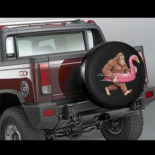 Funny Bigfoot Flamingo Spare Tire Cover Wheel Protector Universal Fit - Image 3