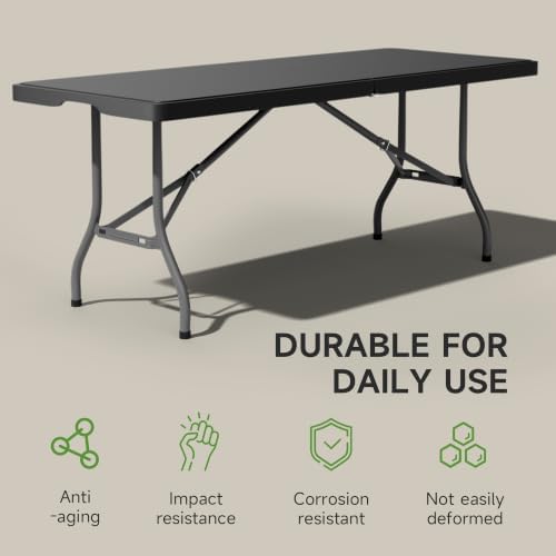 Heavy Duty Folding Table, Sturdy Portable Foldable Table - Image 3
