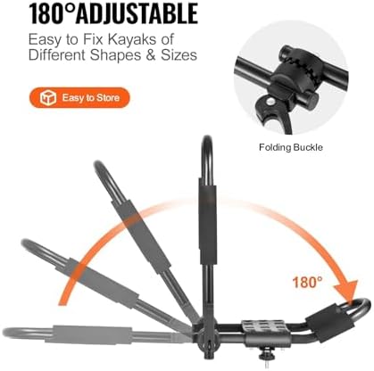 Roof Rack 2 Pairs J-Bar Soft Roof Rack Quick Folding Top Mount Tie Down Carrier - Image 4