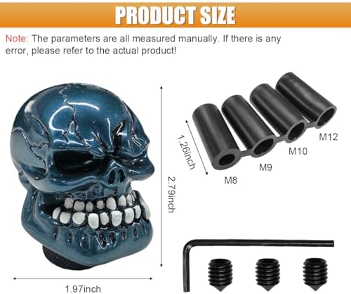 Skull Car Gear Shift Knob, Resin Shifter Lever Handle - Image 2