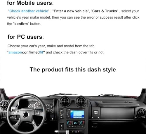 Dash Cover Mat Custom Fit for Hummer H2, Dashboard Pad Cap Carpet Protector K260 - Image 2