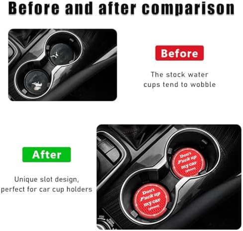 2 PCS Bling Car Cup Coaster, 2.75 Inch Anti-Slip Cup Holder Insert Coasters - Image 5