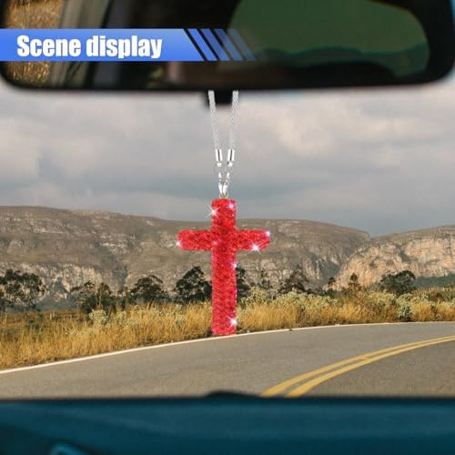 ZIMISI Bling Cross Car Hanging Ornament - Image 3