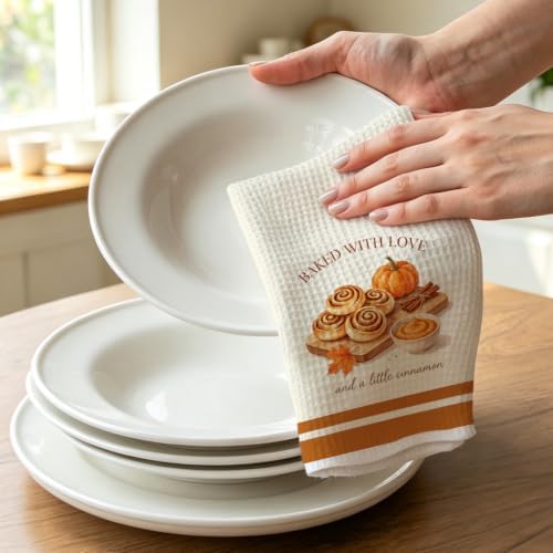 Fall Baking Kitchen Towel, Cinnamon Roll Fall Baking Dish Towel - Image 3