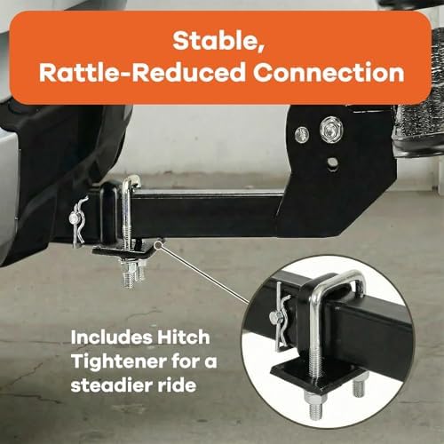 Hitch Cargo Carrier, 500lb Capacity, Galvanized Steel, Stabilizer and Cargo Net - Image 3
