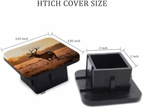 Auto Hitch Cover for Trucks Deer, Foggy Forest Animal Red Deer Moose Sturdy - Image 2