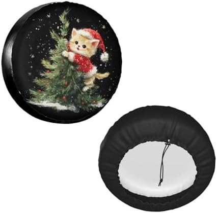 Christmas Tree Funny Cats Spare Tire Cover Universal - Image 3