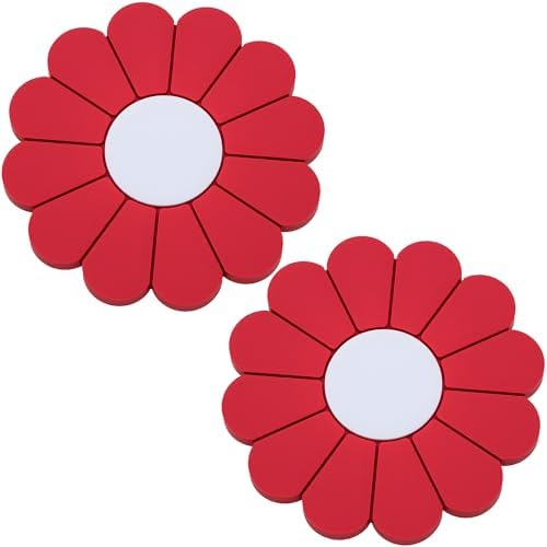 2-Pack Car Cup Holder Coaster Inserts, Daisy Shape, 2.75 Inch Non-Slip Silicone by MEAJOO