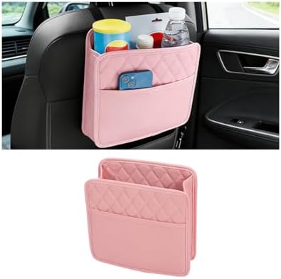 Car Seat Back Organizer, Leather Automotive Backseat Hanging Storage Pocket by Guilcam