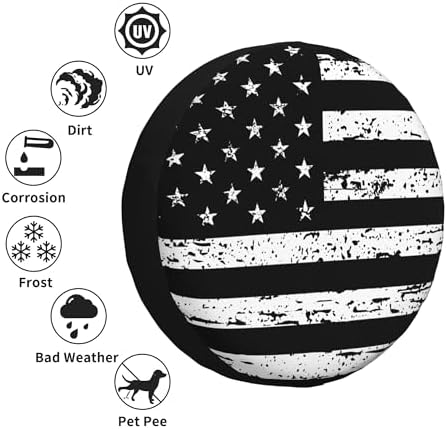 Spare Tire Cover Vintage American Flag - Image 5