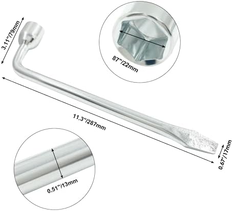 BokWin 1 Pcs Hexagon Slotted End Socket Lug Wrench L Type Tire Replacement Tool - Image 5