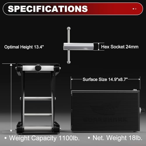 Aluminum Motorcycle Scissor Lift Jack, 1100LBS Heavy Duty - Image 2