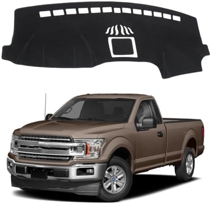 KUST Black Dash Cover for Ford F-150 F150 2015-2020 Dashboard Cover Non-Slip by KUST