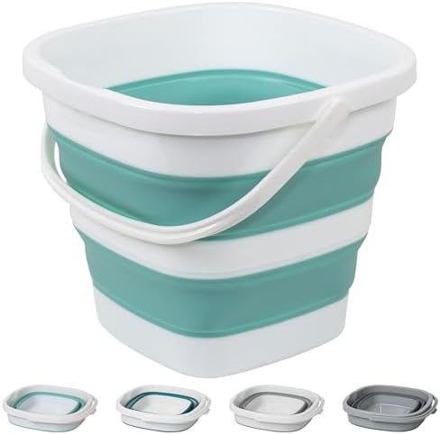Collapsible Bucket, 2.6 Gallon 10L Mop Bucket by Tiawudi