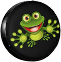 Cute Happy Frog with Big Eyes Spare Tire Cover Universal Waterproof Tire Wheel by Ociovan