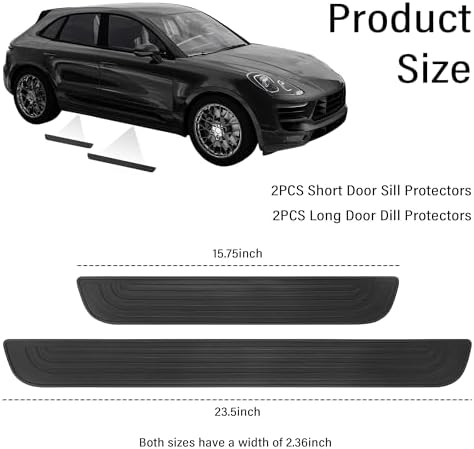 4PCS Car Door Sill Protector, Anti-Scratch Rubber Car Door Protector Edge Guards - Image 2