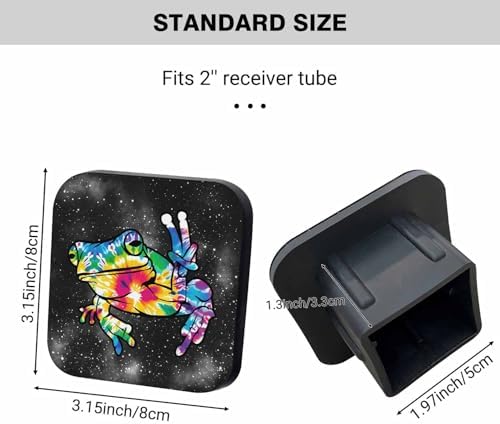 Swono 2 inch Trailer Hitch Cap Frog Patterns Night Sky Design Rubber Receiver - Image 2