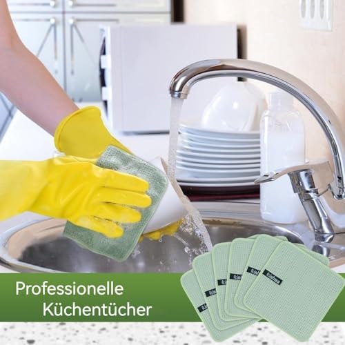 KinHwa Waffle Microfiber Dish Cloths Green Kitchen Towels, Washcloths - Image 4