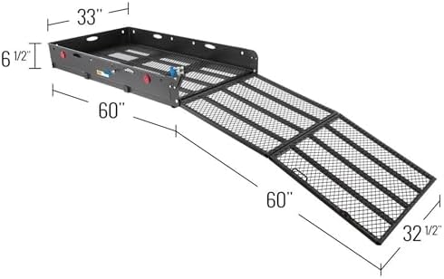 Folding Hitch Cargo Carrier, 500 lb Cap, Elevate Outdoor - Image 6