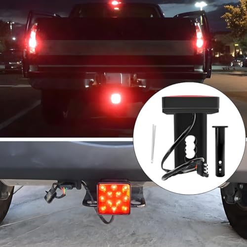 KVAEY 15 LED Brake Light Trailer Hitch Cover, Super Bright Brake Driving Lamp - Image 6