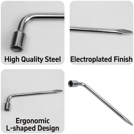 17mm Car Spare Tire Lug Wrench, Heavy Duty L-Type Tire Steel Tool - Image 5