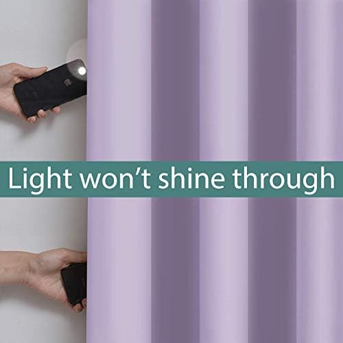 Yakamok Lilac 100% Blackout Curtains 63 Inches Long - Image 3