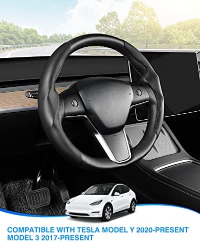 Canvcle Steering Wheel Cover for 2016-2026 Telsa Model 3/Y Highland/Juniper - Image 2