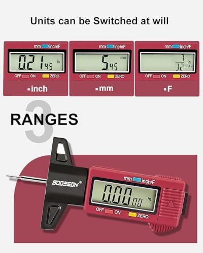 GODESON Tire Tread Depth Gauge, Digital Tire Thread Depth Gauge - Image 3