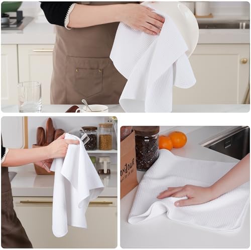 POLYTE 340 GSM Microfiber Waffle Kitchen Dish Tea Towel, 16x28 in, 18 Pack - Image 5