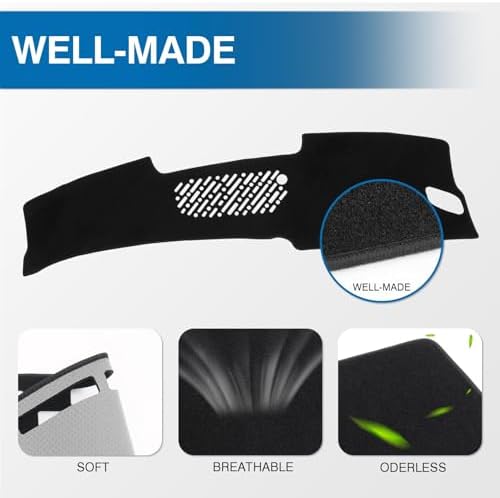 KUST Black Dash Cover for Hyundai Kona 2024 2025 2026 Polyester Dashboard Cover - Image 4