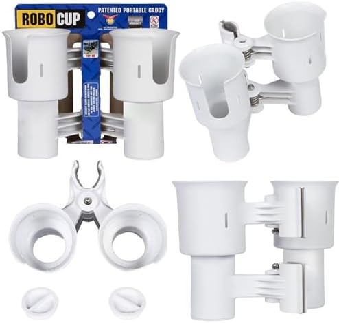 ROBOCUP, Patented Clamp On Boat Cup Holder |Multifunction Dual Drink Caddy - Image 3