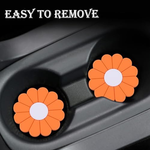 2-Pack Car Cup Holder Coaster Inserts, Daisy Shape, 2.75 Inch Non-Slip Silicone - Image 6