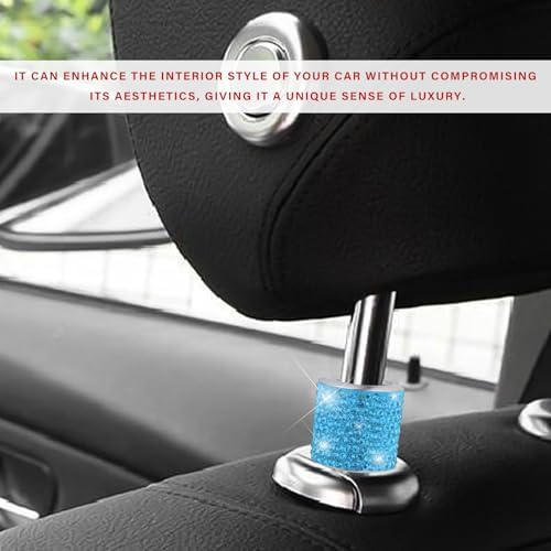 2 PCS Car Headrest Collars, Sparkling Rhinestones Auto Head Rest Collars Seat - Image 4